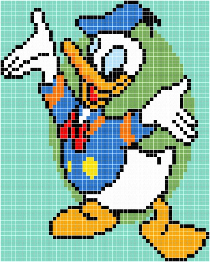 Donald Duck Cad Design Tiles - Color: Multi Color
