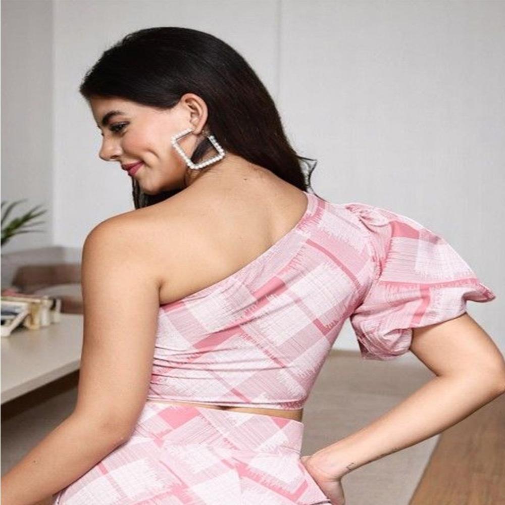 Abstract Printed One Shoulder Fit