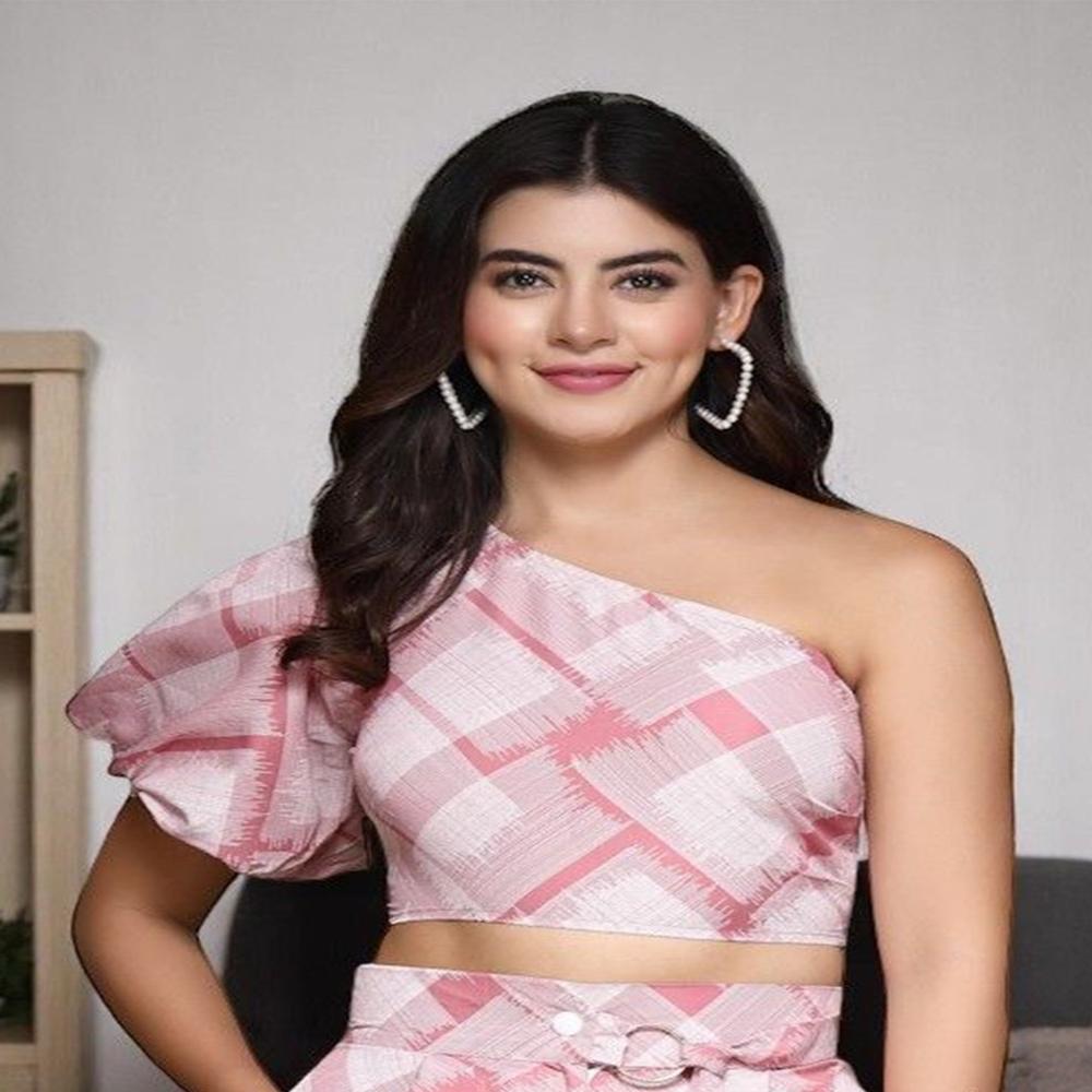 Abstract Printed One Shoulder Fit