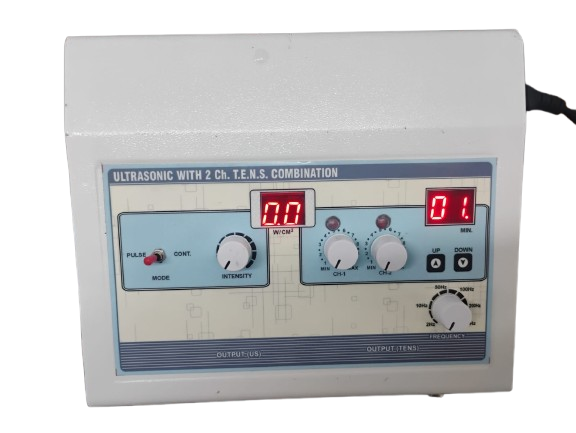 Ultrasonic With 2 Channel Tens Unit - Compact Lightweight Design | Electric Powered, Ergonomic Applicator, Continuous And Pulsed Mode