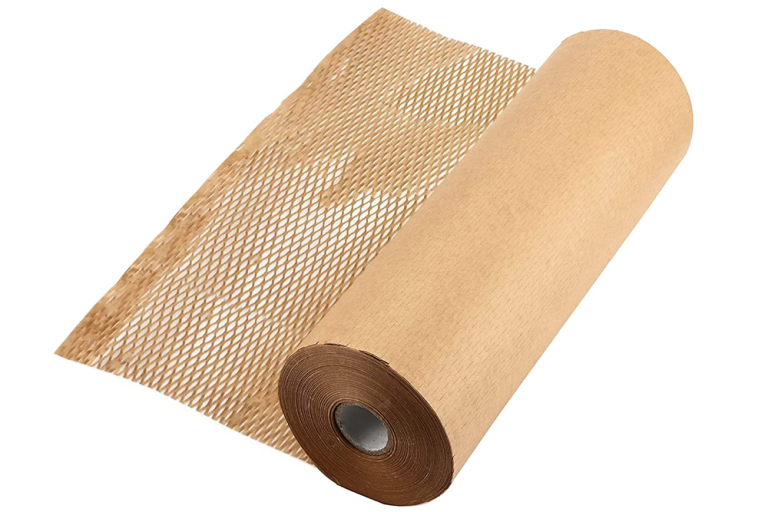 Honeycomb Paper Packaging - Recycled Brown Kraft Paper, 400mm X 100 Meter Roll | Eco-friendly Wrapping Solution For Automotive, Aerospace, Food, And Crafts