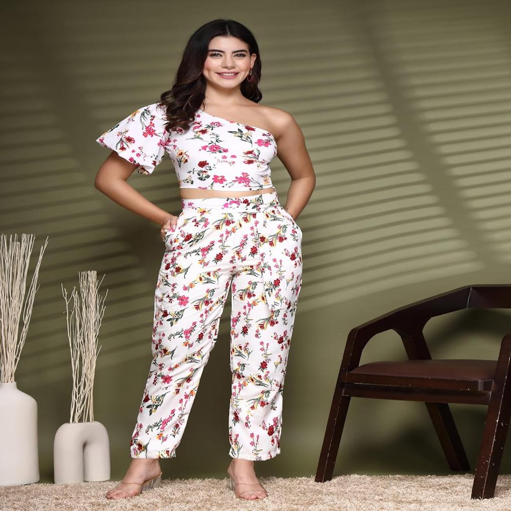 Crepe Top And Trouser Pant Set