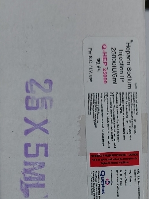 Heparin sodium injection ip 25000 iu/ml