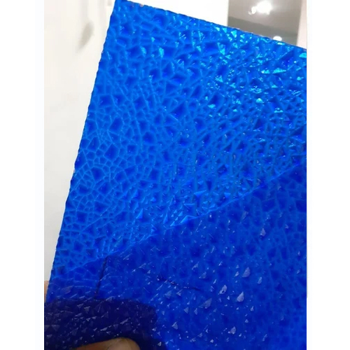 Blue Embossed Polycarbonate Sheet - Size: 12X4 Ft.