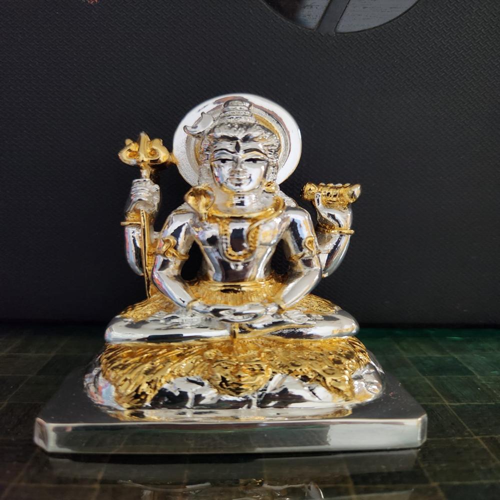 Silver Plated Shiv Shankar Murti - Features: High Quality