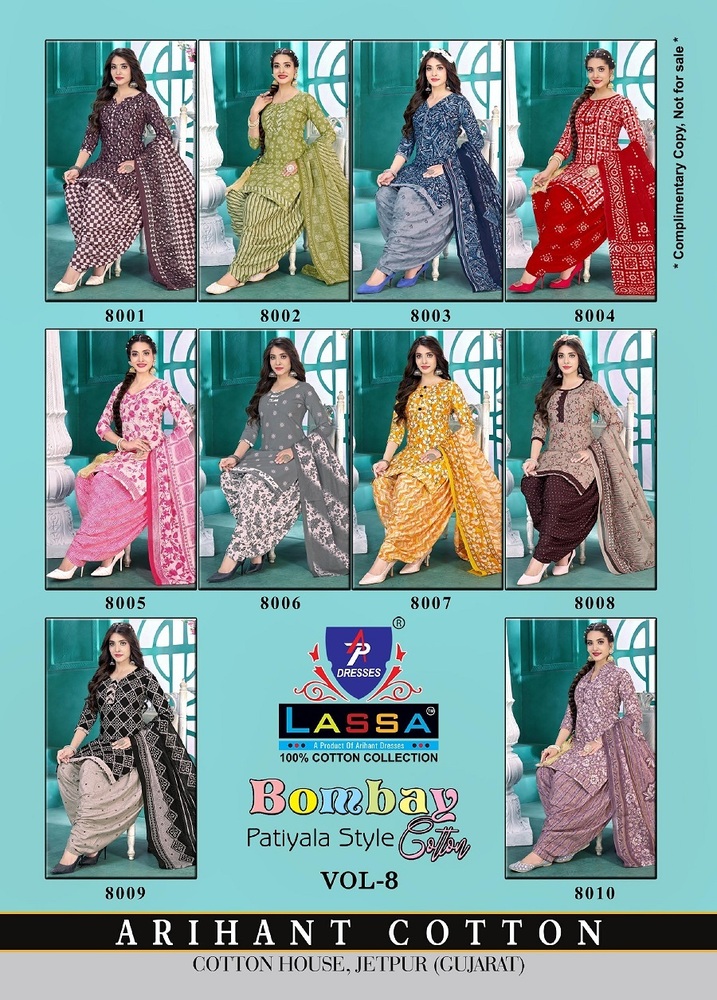 Lassa Bombay Patiyala Vol-8  Dress Material