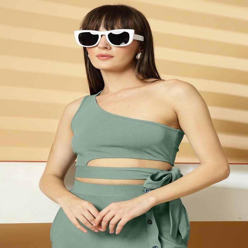 One Shoulder Crop Top