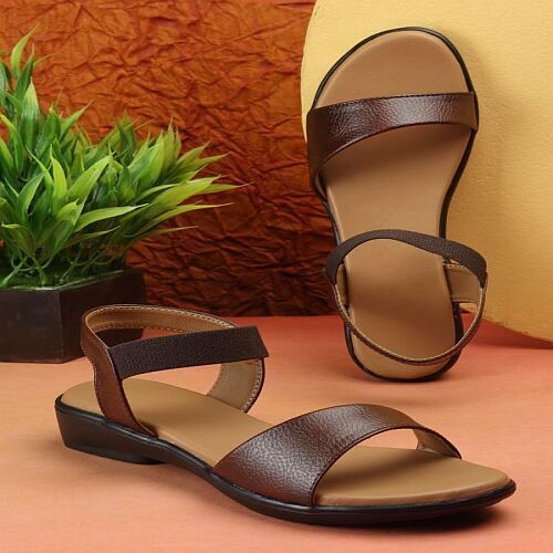 Ladies Leather Open Toe Sandal - Color: Brown