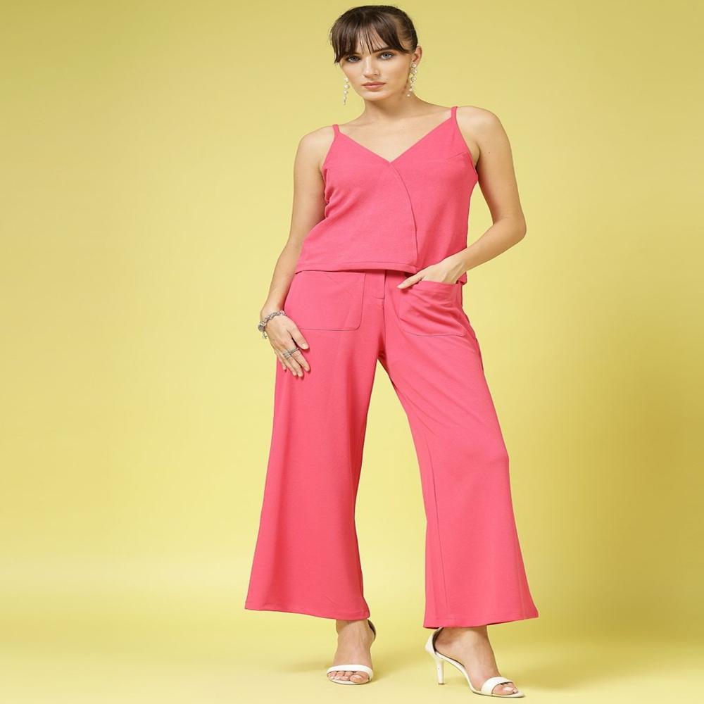 Relaxed349 Flared Trousers - Color: Pink