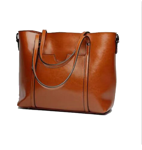 Ladies Brown Genuine Leather Handbag - Design: Light Weight