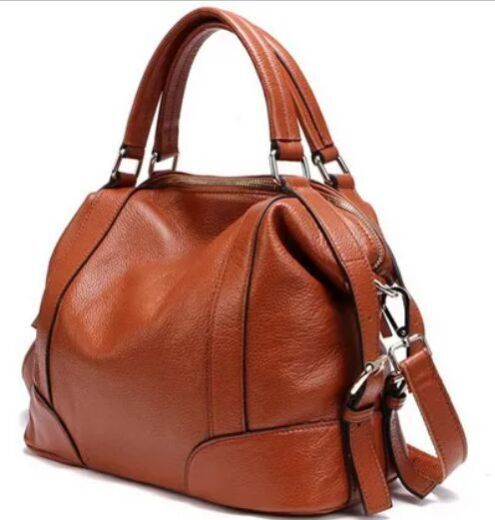 Ladies Brown Leather Handbag - Gender: Women