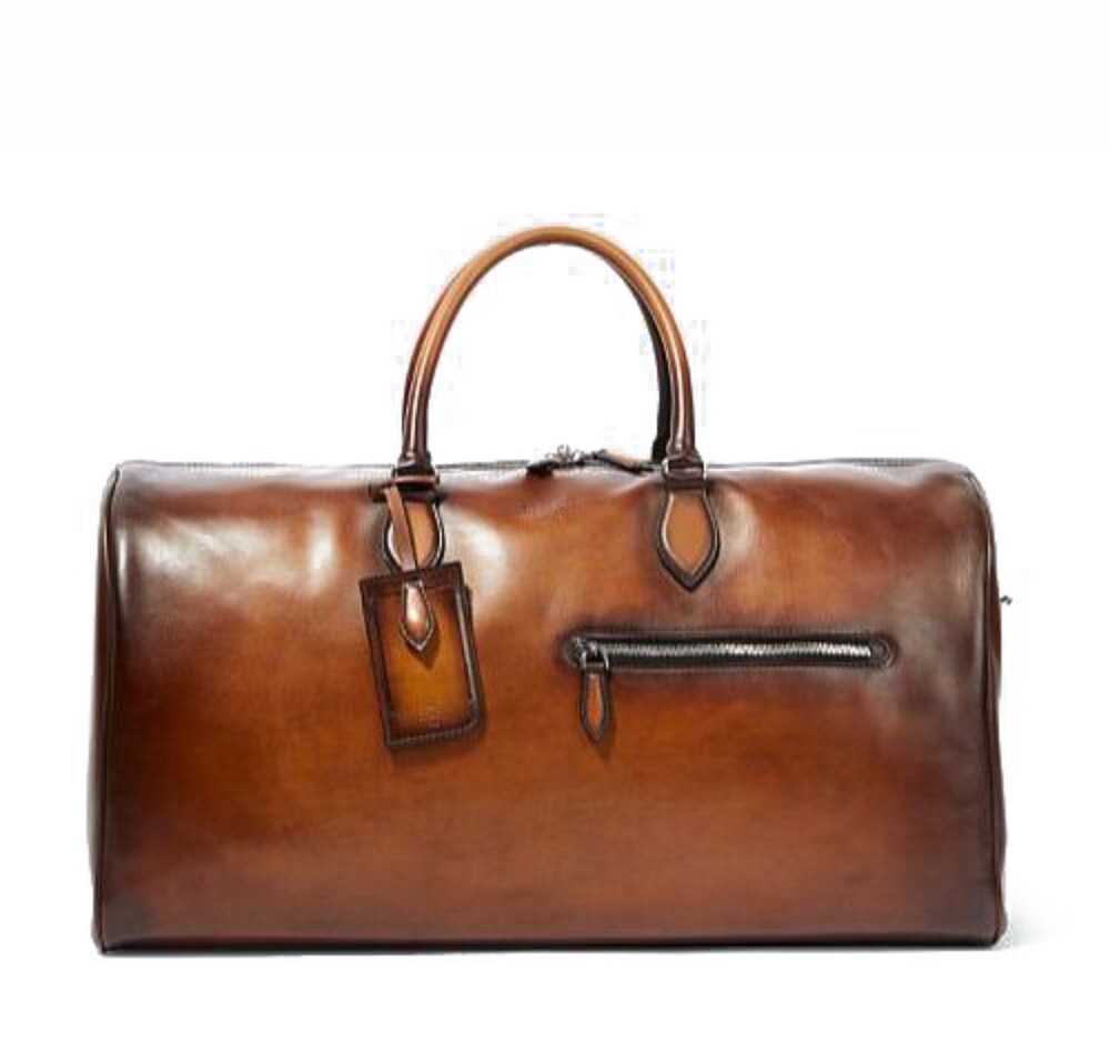 Brown Leather Duffle Bag - Gender: Unisex
