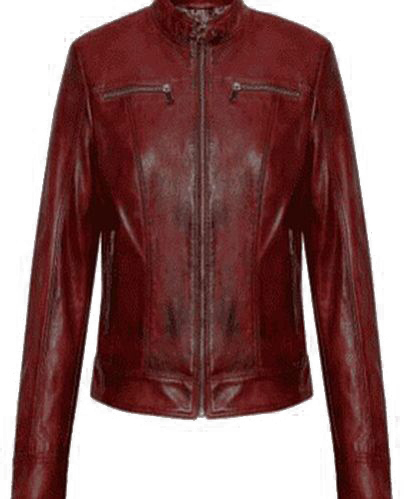 Ladies Brown Leather Jacket