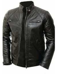 Mens Black Leather Jacket - Season: Winter