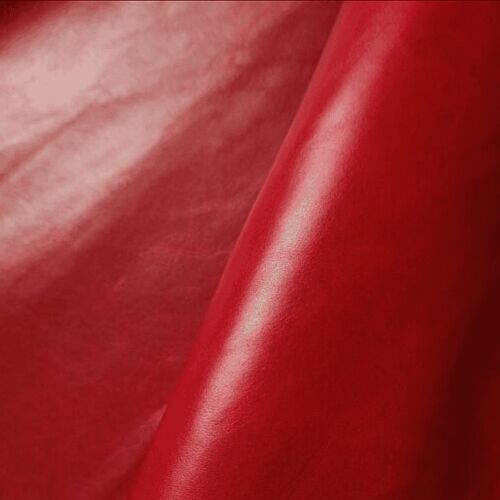 Plain Red Leather Fabric