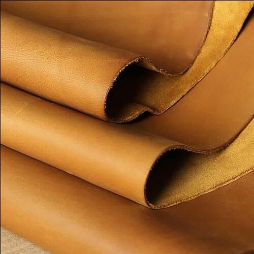 Pure Brown Finished Leather Fabric