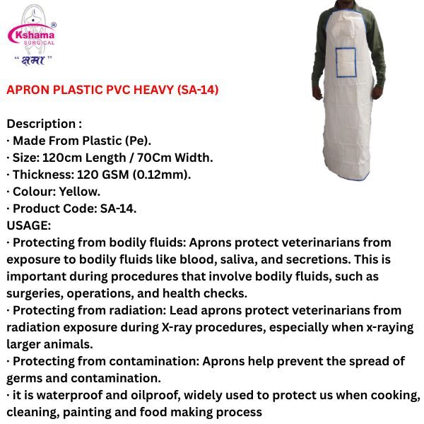 Apron Heavy Duty Reusable Waterproof PE for Kitchen Dishwashing, Lab Work, Butcher, Dog Grooming, Cleaning Fish, Doctor Use (Pack Of 3 Pcs)