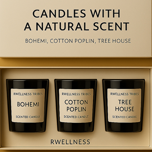 Bohemi Cotton Poplin Tree House Scented Candle - Color: Black
