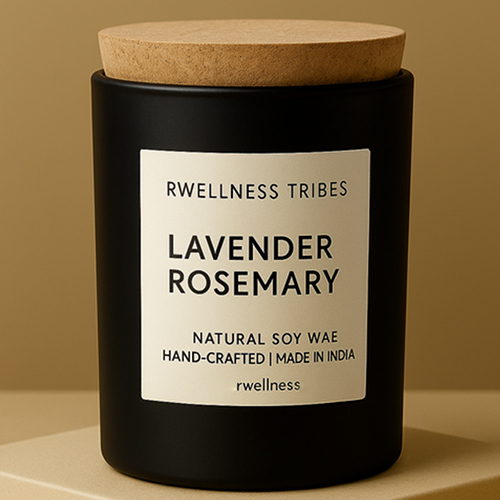 Lavender Rosemary Scented Candle - Color: Black
