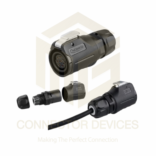 Lp16 250V 5A 8Pin Female Plug Ip67 Waterproof Power Connector Plastic Shell Solder Terminal - Color: Black