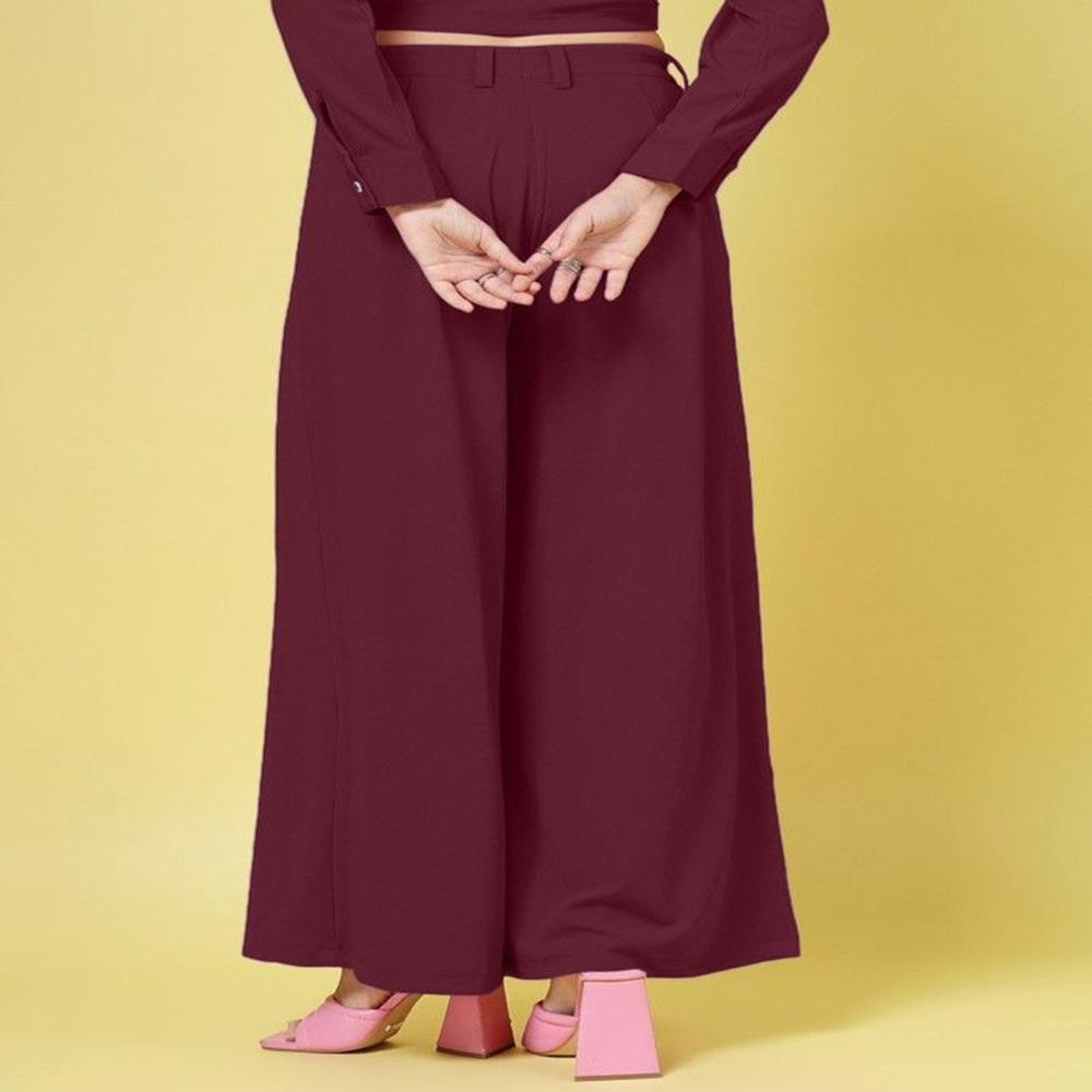Relaxed Pleated Trousers - Color: Purple