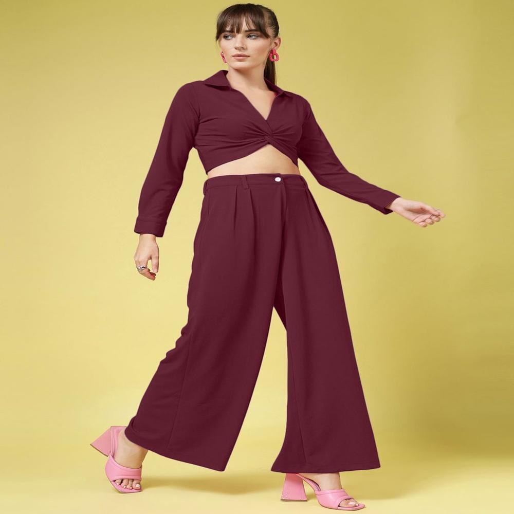 Relaxed Pleated Trousers - Color: Purple