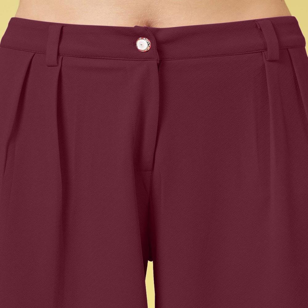 Relaxed Pleated Trousers - Color: Purple