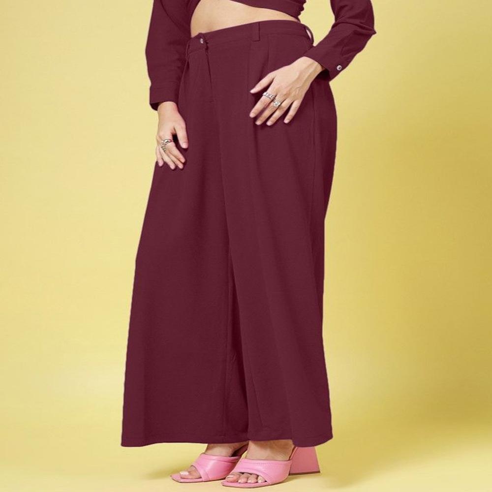 Relaxed Pleated Trousers - Color: Purple