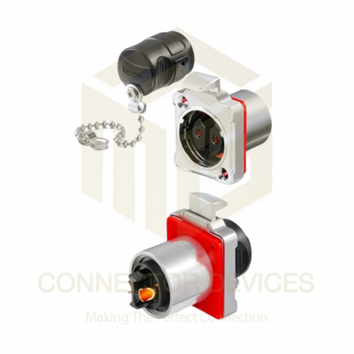 BD24 500V 25A 2Pin Female Socket IP67 Metal Shell Waterproof Power Connector