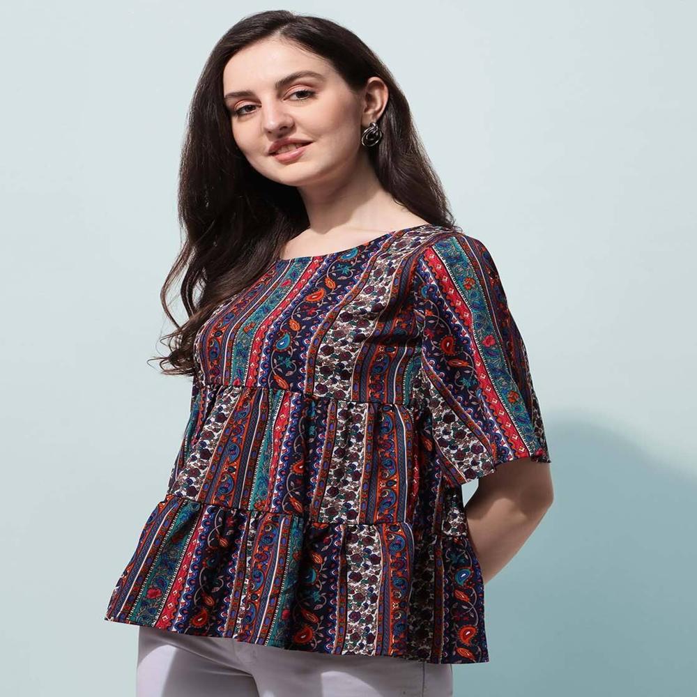 Women Top With Tie-up Neck - Color: Black