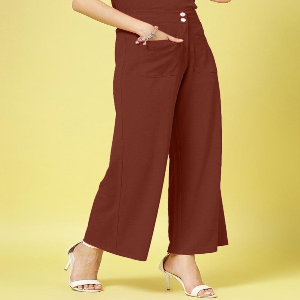 Women Relaxed Flared Regular Trousers