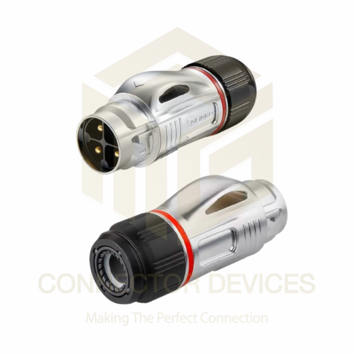 BD24 500V 25A 4Pin Male Plug IP67 Metal Shell Waterproof Power Connector Solder Terminal