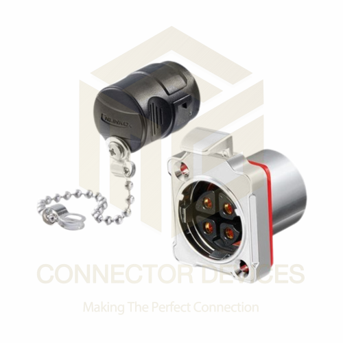 BD24 500V 25A 4Pin Female Socket IP67 Metal Shell Waterproof Power Connector