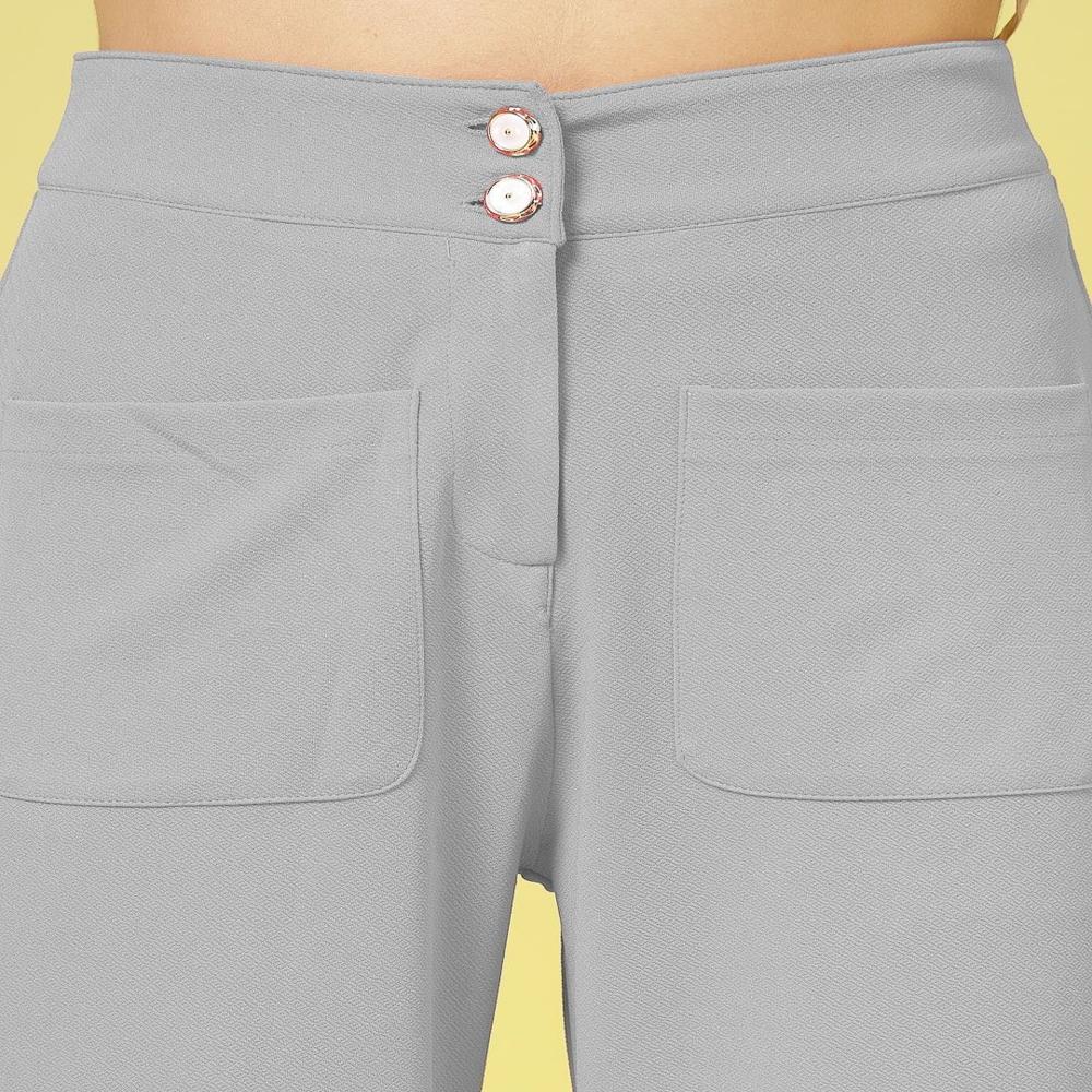 Solid V-Neck Sleeveless Crop Top and trouser