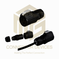 Lp16 400v 10a 3pin Female Plug Ip67 Waterproof Power Connector Plastic Shell Solder Terminal - Color: Black