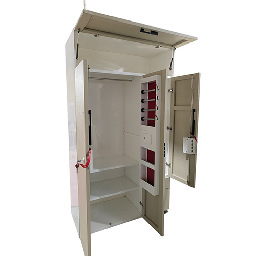 3 Door Side Supreme Cabinet Almirah - Color: Grey