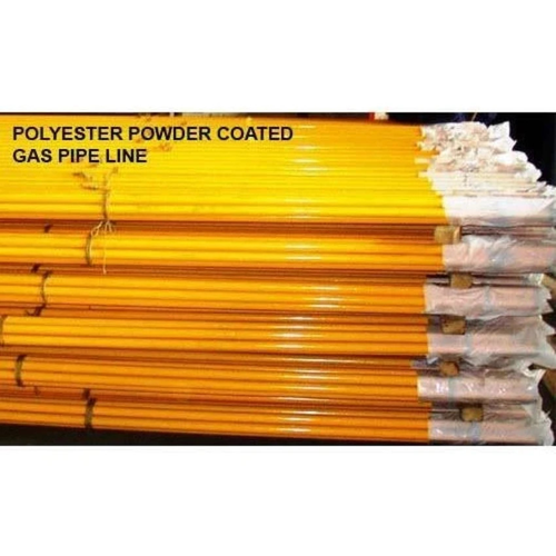 GI Gas Pipe - Alloy Iron and Steel, Yellow Color, Smooth Surface Finish, Heavy Duty Powder Coated, Galvanized for Industrial Use
