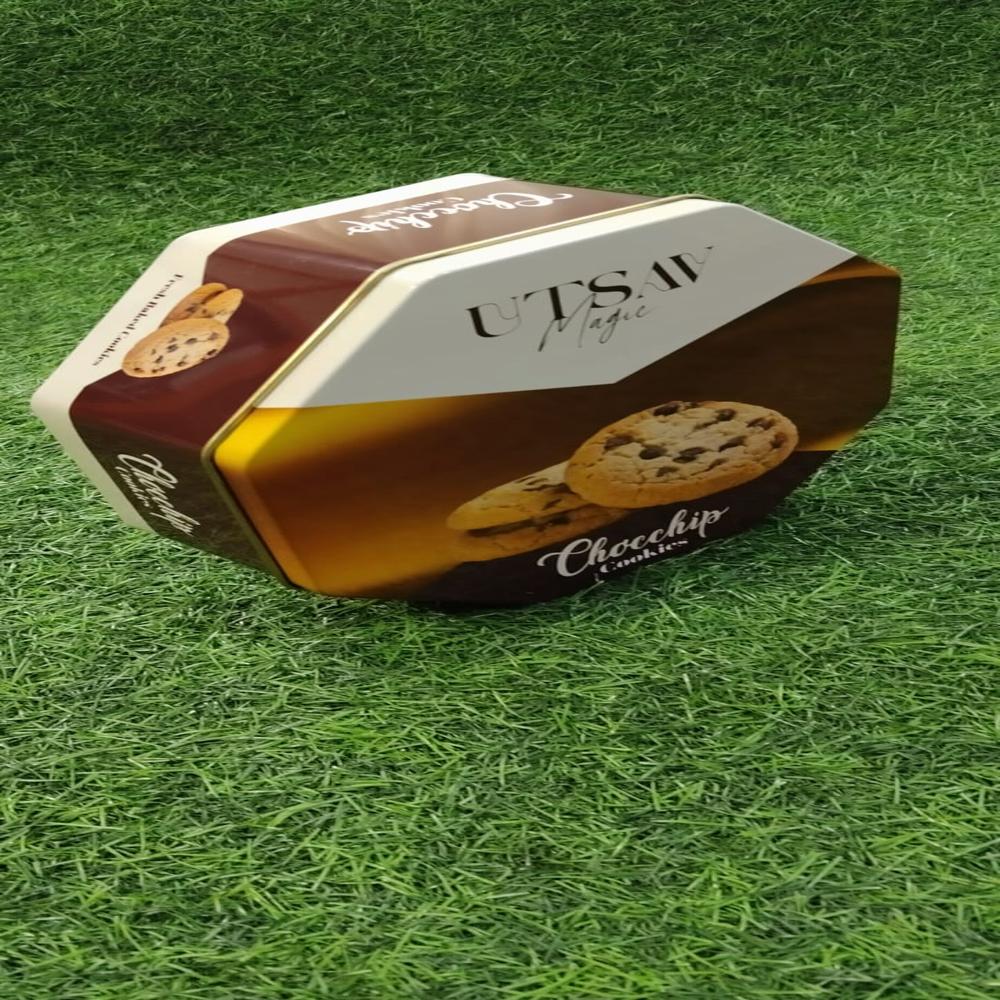 Octagon shape tin container