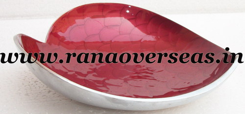 Aluminium Metal Fruit Bowl in Heart Shape - Aluminium, Red Color, Heart Shape | Ideal for Kitchen Decor and Fruit Display