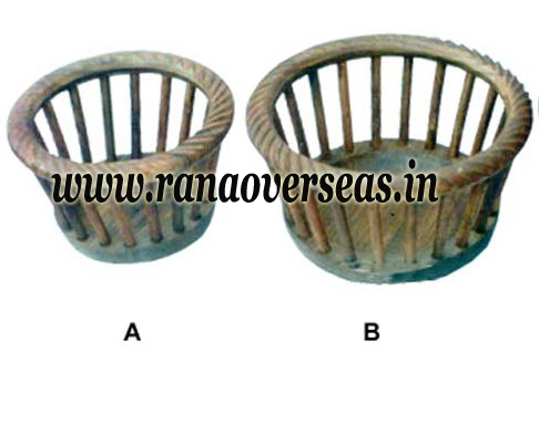 Sand Brown Mango Wood Fruit Bowls.