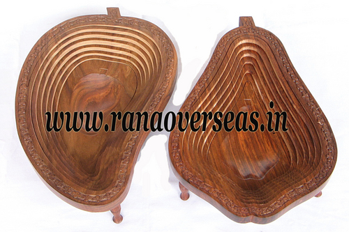 Brown Wooden Spring Fruit Shape Trays.