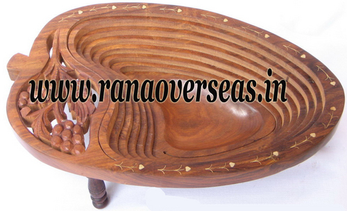 Wooden Spring Fruit Trays - Oval Brown Wooden Bowl | Perfect for Kitchen Use, Competitive Pricing, 100% Customer Satisfaction