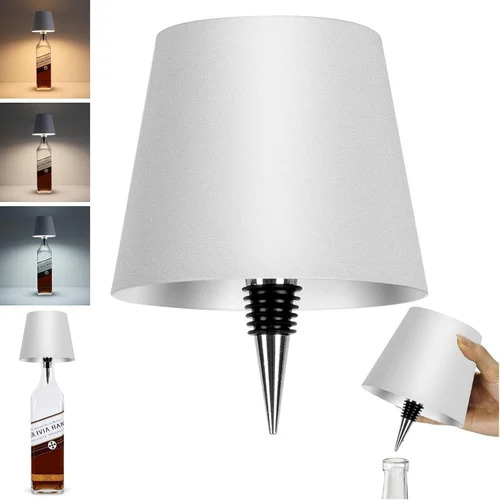 Rechargeable Bottle Table Lamp - Color: White