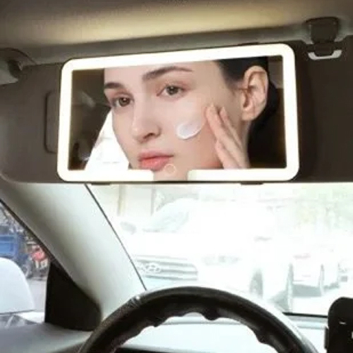 Car Visor Vanity Mirror With Led Lights - Size: Standard