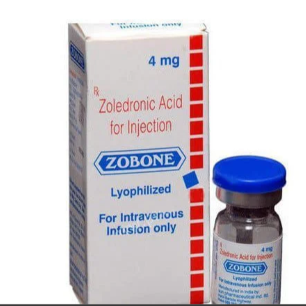 Zobone Zoledronic Acid 4mg Injection - Injection Form, 4mg Dosage | Shelf Life: 12 Months, Store in Cool and Dry Place