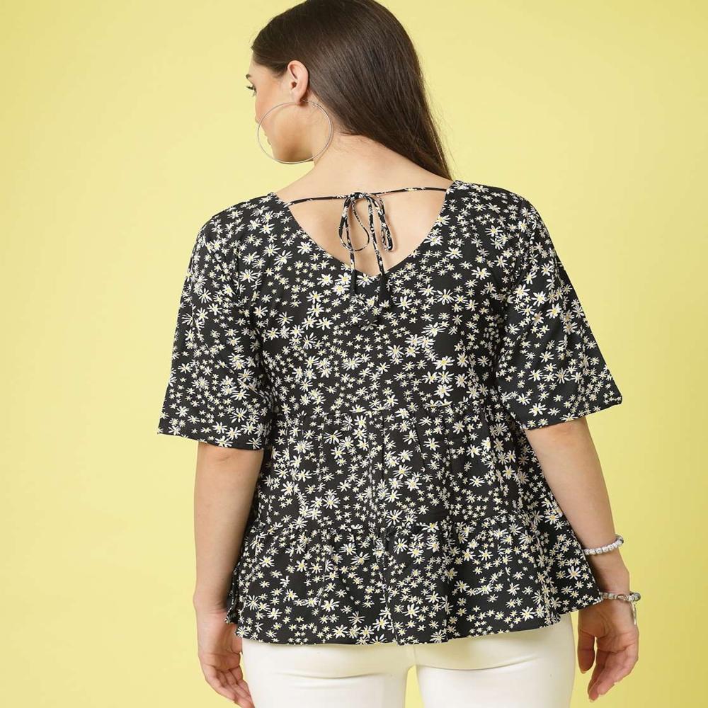 Western Wear Floral Top , Half Sleeve