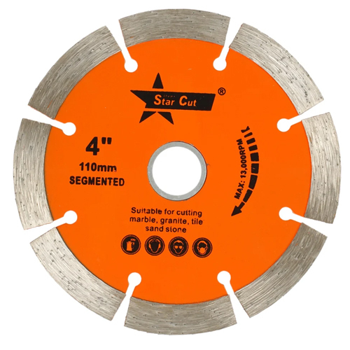 Star Cut 4 Inch Marble Cutting Segmented Wheel Blade - Color: Silver