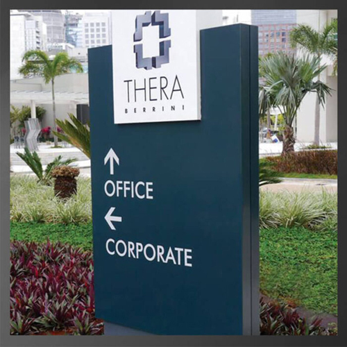 Unipole And Pylon Signage - Color: Blue