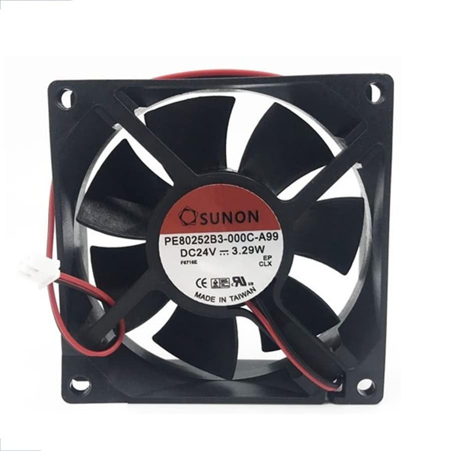 Sunon Pe80252B3-D010-Ab9 Axial Fan 24V-3.29W Dc Brushless Air Cooling Fan 4200 Rpm 80 * 80 * 25Mm 2Wire - Color: Black