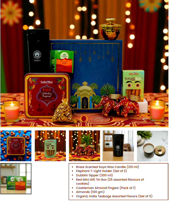 Bliss & Bright Diwali Hamper - Weight: 1200 Gsm (Gm/2)